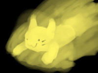 Speedycat glowing in the dark